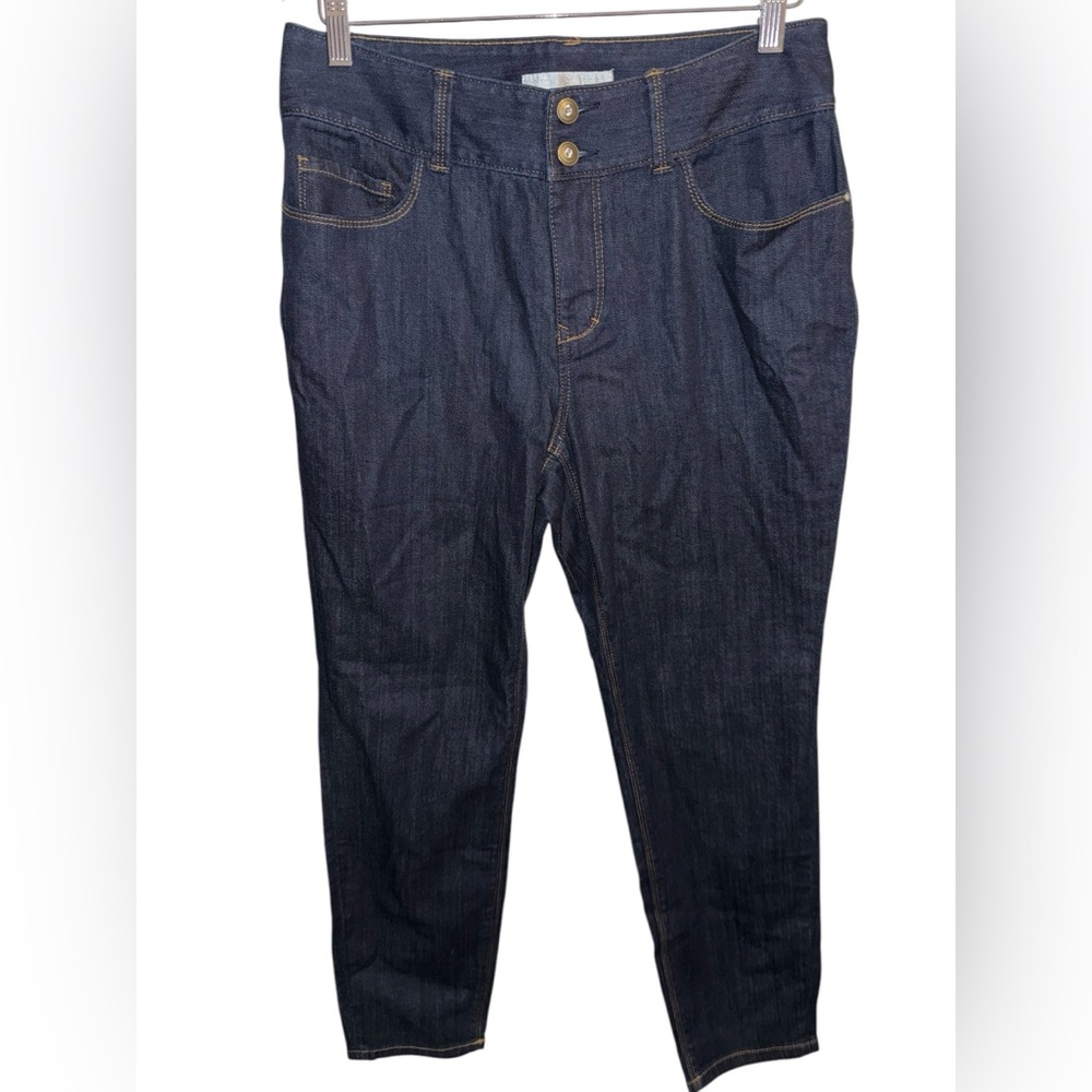 Boston Proper Jeans Womens Sz 10 Dark Wash Stretch Mid Rise Shaping Slim NWPT